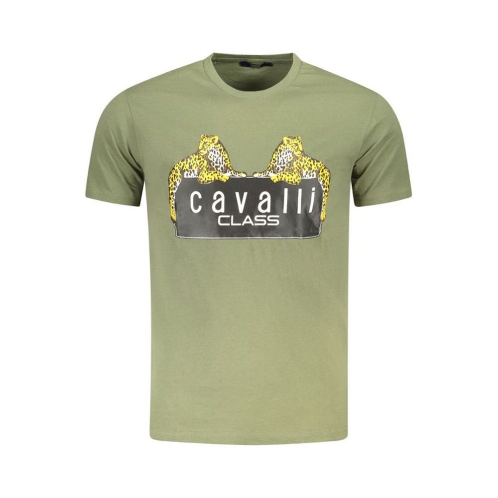 Cavalli Class Verde Cotton Men Men's T-Shirt